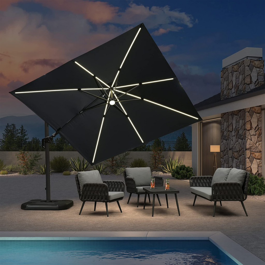 LEAF LED Offset Cantilever Parasol Lights