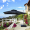 PURPLE LEAF  Garden Cantilever Parasol, Large Square Overhanging with Crank Handle and Tilt for Balcony and Outdoor