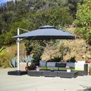 PURPLE LEAF  Garden Cantilever Parasol, Large Square Overhanging with Crank Handle and Tilt for Balcony and Outdoor