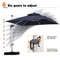 PURPLE LEAF  Garden Cantilever Parasol, Large Square Overhanging with Crank Handle and Tilt for Balcony and Outdoor