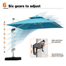 PURPLE LEAF  Garden Cantilever Parasol, Large Square Overhanging with Crank Handle and Tilt for Balcony and Outdoor