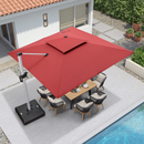 PURPLE LEAF  Garden Cantilever Parasol, Large Square Overhanging with Crank Handle and Tilt for Balcony and Outdoor