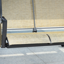 PURPLE LEAF Deluxe Outdoor Patio Porch Swing with Weather Resistant Steel Frame, Adjustable Tilt Canopy, Beige