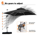 PURPLE LEAF  Garden Cantilever Parasol, Large Square Overhanging with Crank Handle and Tilt for Balcony and Outdoor