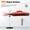 PURPLE LEAF  Garden Cantilever Parasol, Large Square Overhanging with Crank Handle and Tilt for Balcony and Outdoor
