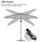 PURPLE LEAF 3 X 3 M Garden Cantilever Parasol, LED Swivel Square Patio Umbrella with Crank Handle and Tilt for Balcony and Outdoor