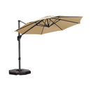 PURPLE LEAF Garden Cantilever Parasol, Large Round Patio Umbrella with Crank Handle and Tilt for Balcony and Outdoor